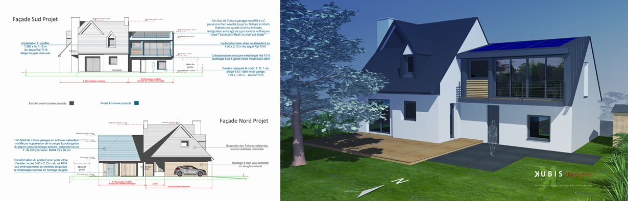 Project LH - Solar roof extention for an additionnal flat - Fouesnant