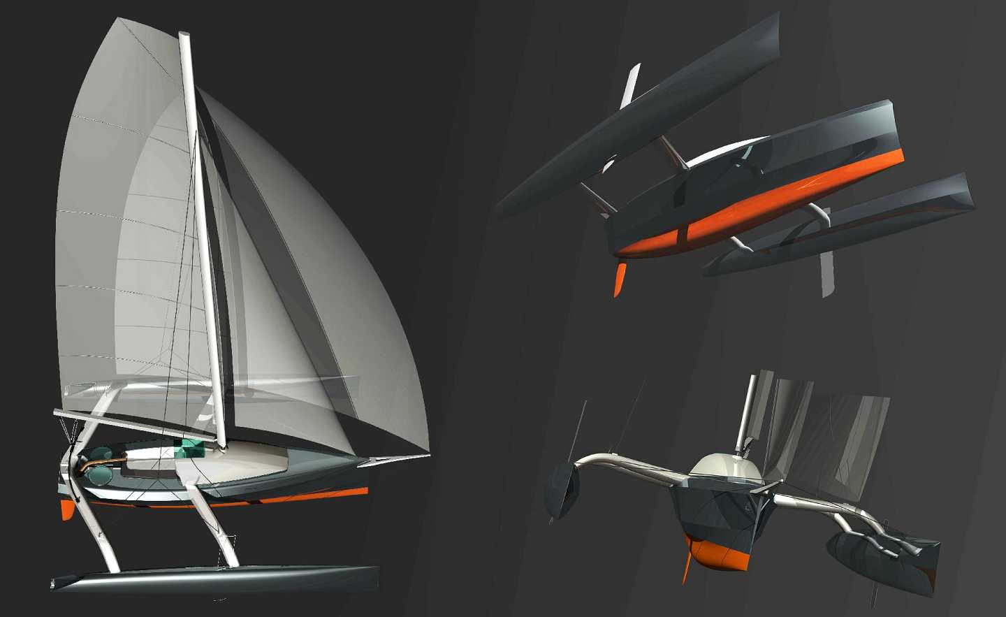 Conception du trimaran Blue One 26'